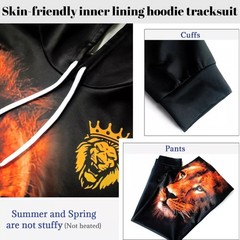 Spring Summer 3D Printed Hoodie Sweatpants Set Loose Comfortable and Fashionable