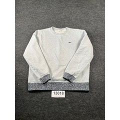 Lacoste Live Sweatshirt Mens 7 Gray Cotton Crew Neck logo Long Sleeve Pullover