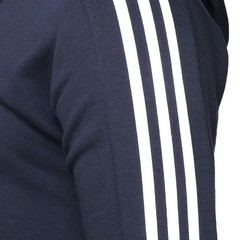 adidas Essentials Fleece 3Stripes Full Zip Hoodie Mens Grey Casual Outerwear IJ6