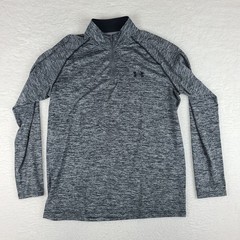 Under Armour Sweater Mens Medium Black Gray Heathered Loose Heatgear Performance