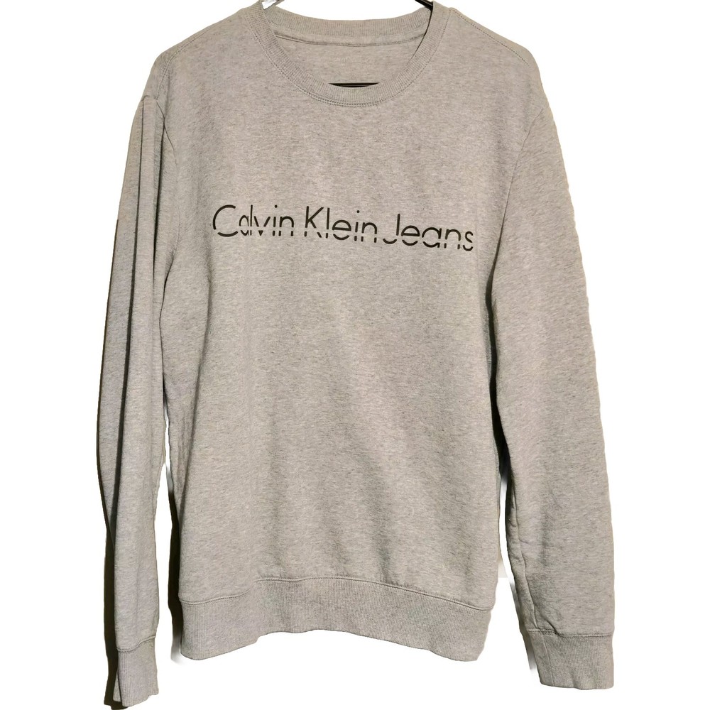 Calvin Klein Men’s Grey Crewneck Sweatshirt Size Small Designer Logo Essentials