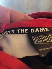 United States Baseball Hoodie Size L – Red/White/Navy Blue – Used Colorblock
