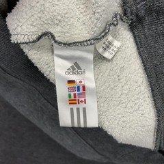 Adidas Sweatshirt Mens Large Gray 1/4 Zip 3-Stripes Sherpa Lined Fleece Pullover