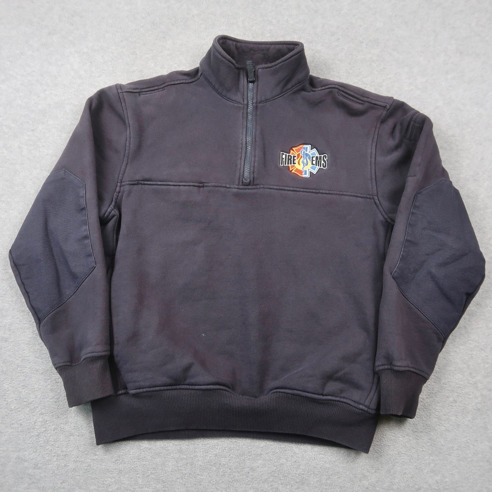 5.11 Tactical Mens Medium Blue Fire EMS 1/4 Zip Job Shirt Pullover Fleece