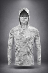 Men Long Sleeve Fishing Hoodie Mask Anti-UV Sun Protection Clothes Fish Shirt