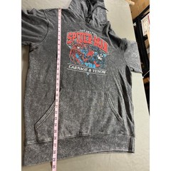 Marvel Spider-Man Carnage Venom Acid Wash Lightweight Hoodie Men’s Medium Gray