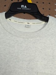 Free Assembly Light Gray Heather Fleece Crew Sweatshirt with Long Sleeves Sz. L