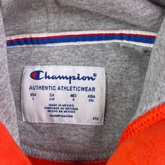 Champion Hoodie Mens Large Orange Camo Box Logo Pullover Athletic Sweatshirt