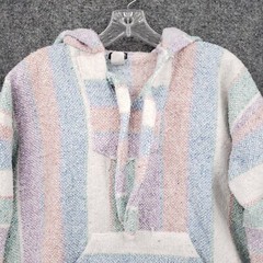 Earthbound Trading Hoodie Sweater Men Small 34-36 Molina Striped Pullover Baja