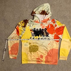 New Funny Halloween Horror Movie Friends Hoodie T-Shirt, Double Sided, Size XL