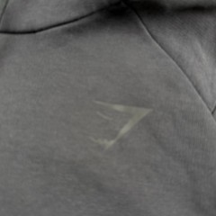 Gymshark Mens Pullover Hoodie Gray Raglan Graphic Logo Sweatshirt Size Small