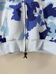 Named Collective “Unrealistic Ideals” Camo Zip Hoodie Blue Cyber Y2K Streetwear