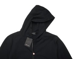 Kiton $1,250 Black Red Text Cotton Stretch Full Zip Hoodie Hooded Sweatshirt S