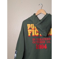 Pulp Fiction Hoodie Mens L Green Movie Graphic Sleeve Print Quentin Tarantino