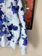 Named Collective “Unrealistic Ideals” Camo Zip Hoodie Blue Cyber Y2K Streetwear