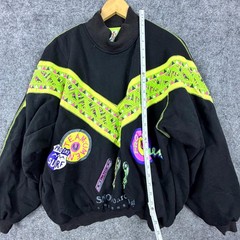 Vintage 90s Umen Cycle & Surf Snowboard Sweatshirt Mens Black Green Reversible