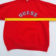 Vtg 80s One Size USA GUESS Y2K Pullover Sweatshirt Embroidered Athleisure Preppy
