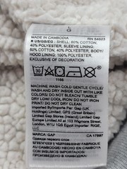 Gap Hoodie Mens Large Gray Sherpa Lined Full Zip Fleece Sweatshirt Logo Pockets