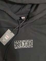 KITH X SPIDER-MAN WEB LOGO HOODIE IN BLACK SZ MEDIUM BRAND NEW