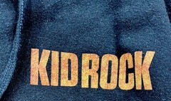 Men M Black Kid Rock Graphic Print Full Zip Hoodie Long Sleeve Pockets