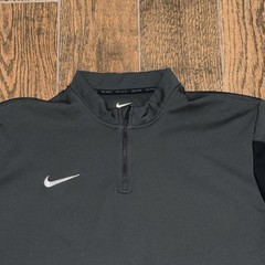 Nike Soccer Football Mens Therma Dri-Fit 1/4 Quarter Zip Grey Black Pullover XL