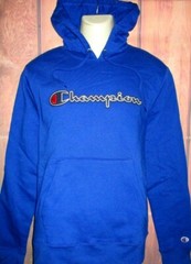 MENS CHAMPION ROYAL BLUE HOODIE PULLOVER SWEATSHIRT M