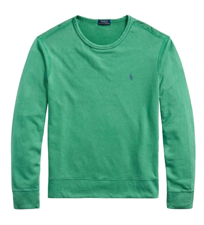 NEW MEN’S M POLO RALPH LAUREN SPA TERRY SWEATSHIRT IN LIFEBOAT GREEN