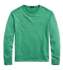 NEW MEN’S M POLO RALPH LAUREN SPA TERRY SWEATSHIRT IN LIFEBOAT GREEN