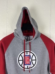 Los Angeles Clippers LA Times Hoodie Mens Medium Gray Graphic Drawstring Pockets