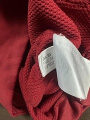 Adidas Hoodie Mens Medium Red Knit Pullover Big Logo Kangaroo Pocket Sweatshirt