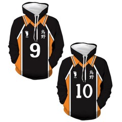 Haikyuu!! Hinata Shoyo Karasuno High School Hoodie Sweater Sweatshirt Cosplay