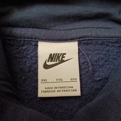 Nike Hoodie Mens XXL Blue Big Center Swoosh Spellout Pull Over Long Sleeve