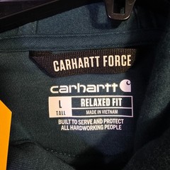 Carhartt Fast Dry Hoodie Large tall Mens Blue Lightweight Sweatshirt Relaxed NWT