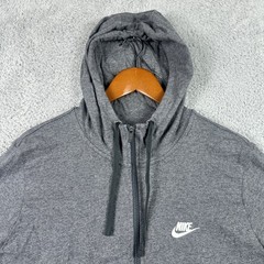 Nike Sportswear Full Zip Hoodie Mens XL Gray Lightweight Jersey Sweatshirt