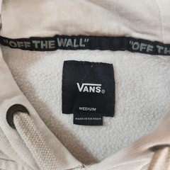 Vans Mineral Wash Pullover Hoodie Oatmeal White Mens Sz Med Embroidered Spellout