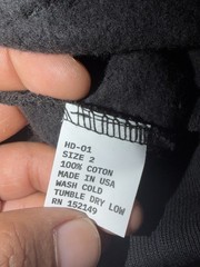 Kanye West Yeezy HD-01 Black No Print Blank Hoodie Sweatshirt Size 2