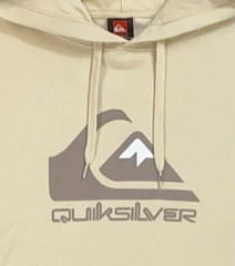Men’s Quicksilver Logo Hoodie Sweatshirt Pullover Fog Brown Size XXL
