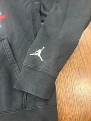Nike air Jordan Black Hoodie with Red, White, and Blue Nike Air Logo – Medium