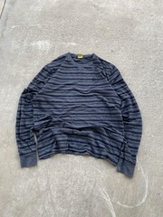 Zoo York Sweatshirt Mens L Gray Striped Lightweight Pullover Jersey Long Sleeve