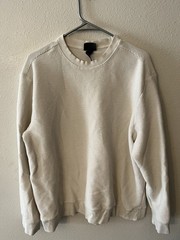 H&M Mens Sweatshirt Size XL White Fleece Regular Fit Crew Neck Pullover