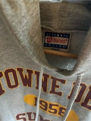 Vintage Hanes Ultimate Cotton Towne Deli Summit 1958 Gray Hooded Sweatshirt