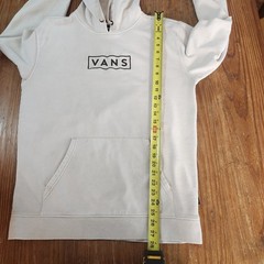 Vans Mineral Wash Pullover Hoodie Oatmeal White Mens Sz Med Embroidered Spellout
