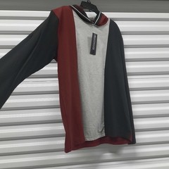 Distortion Mens Hooded Shirt Size Large Pullover Casual Long Sleeve Sweater