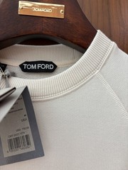 **Tom Ford Luxury Men’s Modal Sweatshirt – Beige White – Size 46 IT – New**