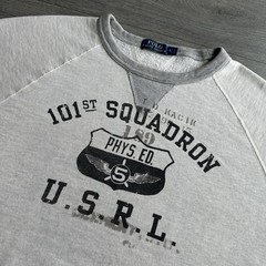 Polo Ralph Lauren Sweatshirt Men’s Large Grey Crewneck USRL Navy Military Style