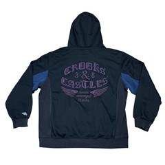 Crooks & Castles Hoodie Mens 2XL Black God Guns Money Full Zip Graphic Back
