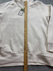 Goodfellow & Co Sweatshirt Mens Medium Ivory Quilted 1/4 Snap Mock Pullover NWT