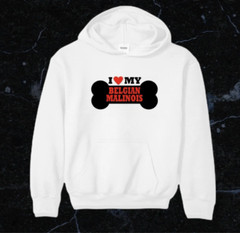 I Heart My Belgian Malinois unisex 100% Cotton Custom Hoodie Sweater S,M,L,XL,2X