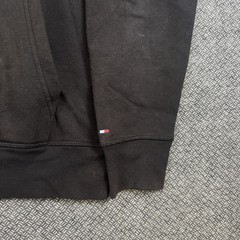 Tommy Hilfiger Hoodie Mens Medium Black Fleece Lined Kangaroo Pockets Drawstring