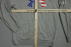 Under Armour Hoodie Mens Medium Gray Graphic Freedom Rival Fleece Lined Pockets
